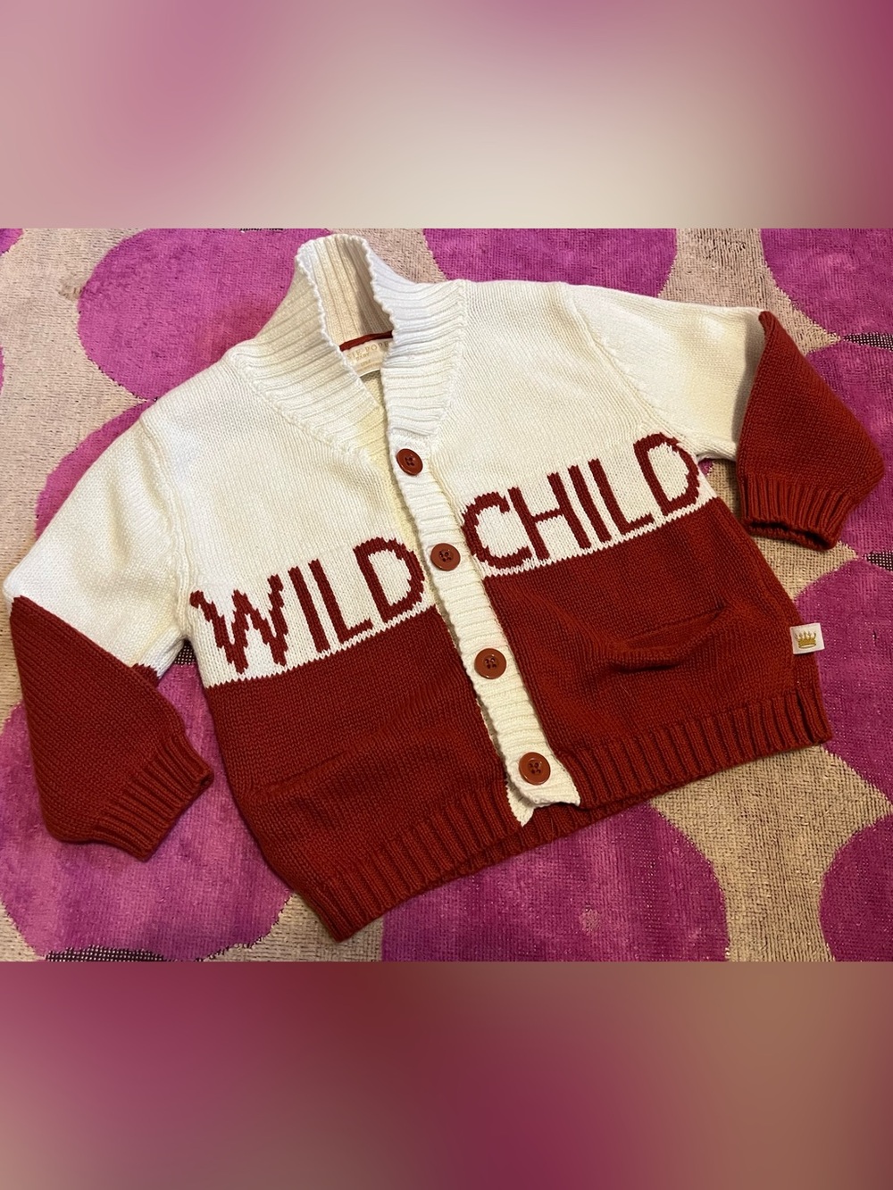 Rosie Pope Wild Child Varsity Style Sweater Cardigan